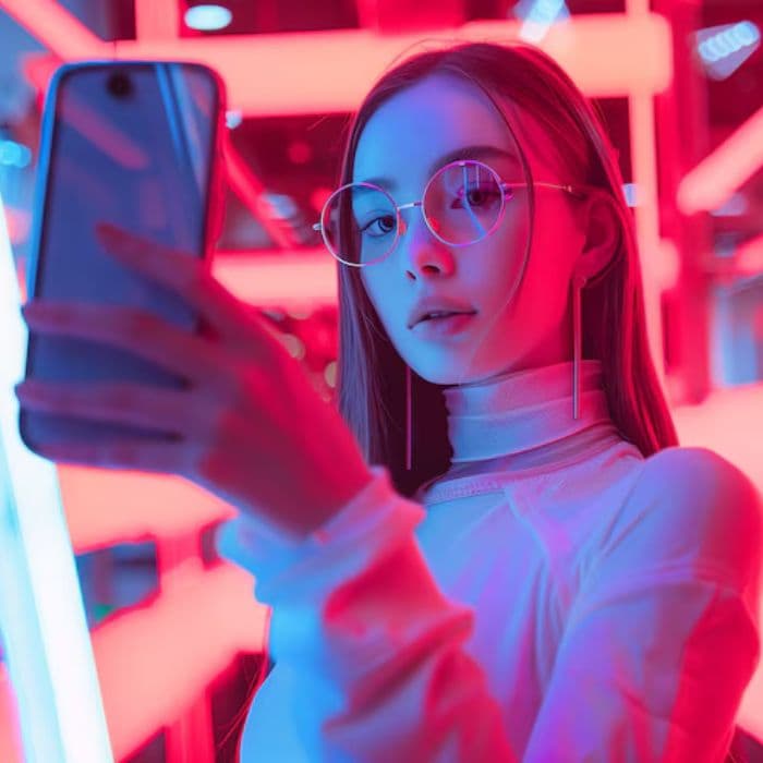 Gen-Z creator with phone